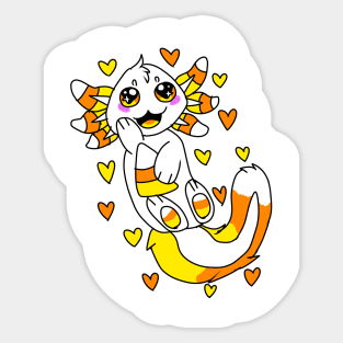 Candycorn axolotl Sticker